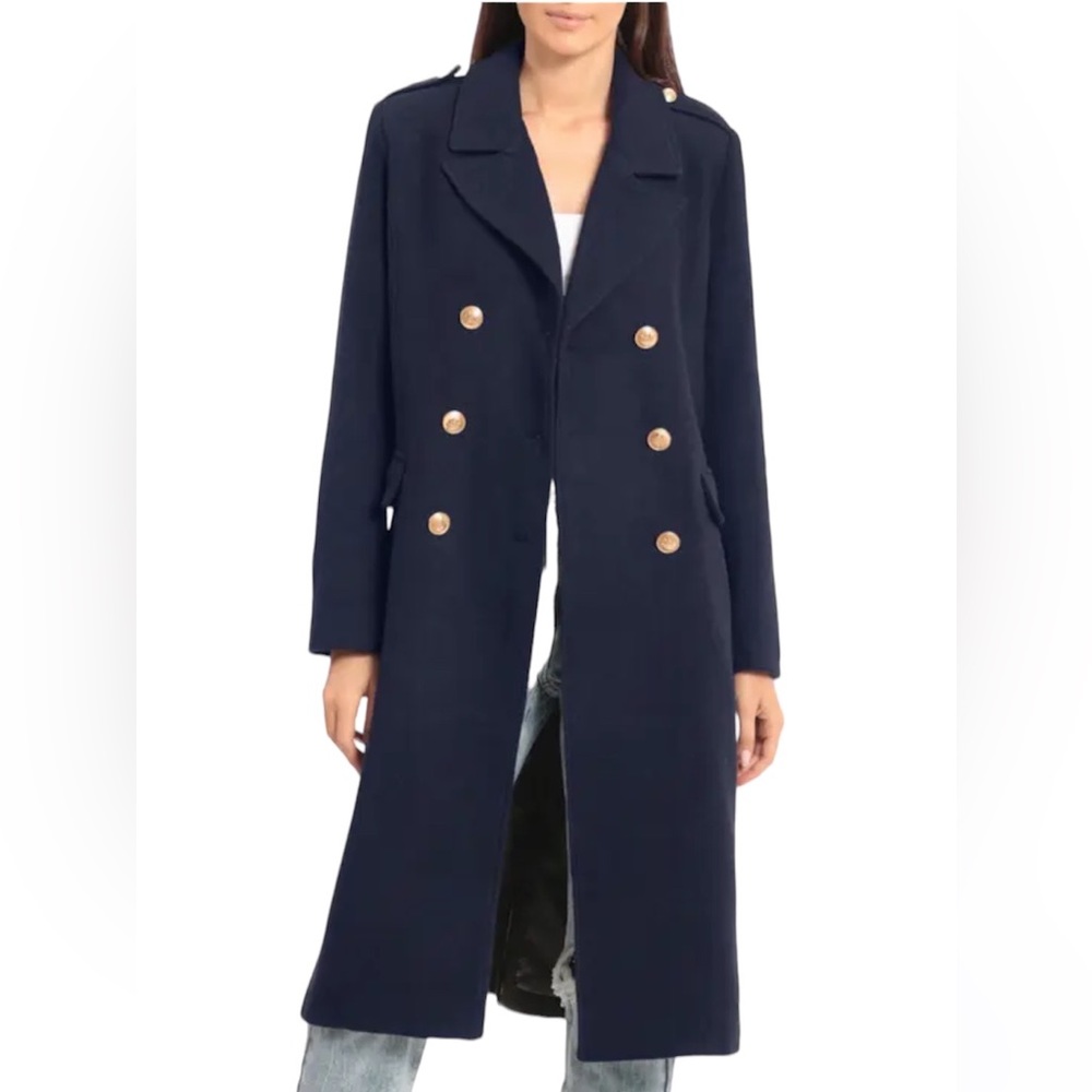 H & M Navy Wool Coat size 8